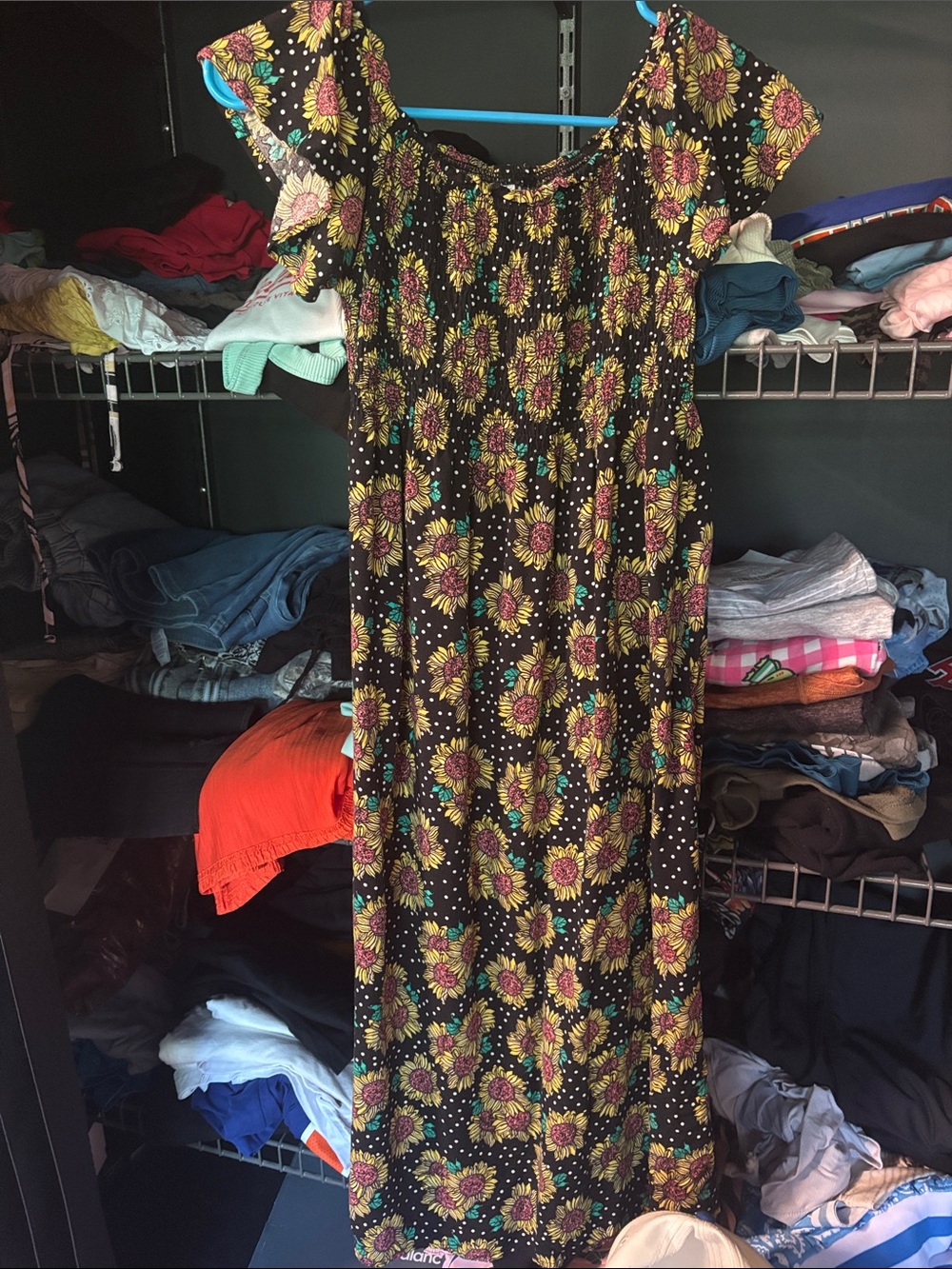 fabkids Black Floral Maxi Dress with Yellow and Pink Accents